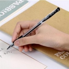 得力 中性笔 签字笔 碳素笔办公用品黑色水笔 PP环保材料 黑色计量单位：支（12支一盒）